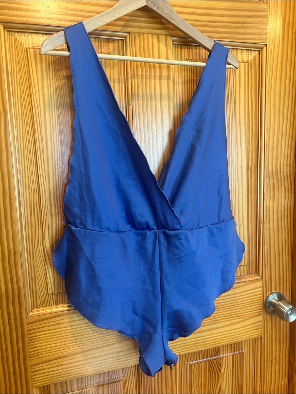 Silky Vintage Bodysuit in Purple/Blue